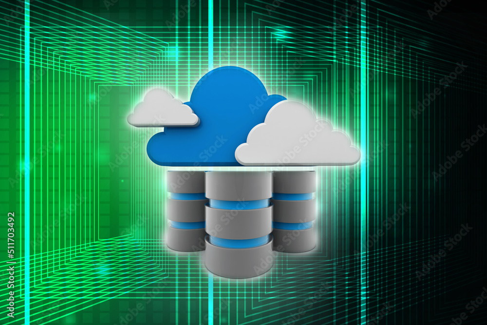 Poster 3d rendering database storage illustration
