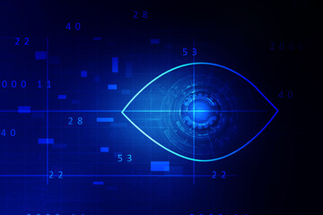 2d illustration abstract digital binary data on computer screen
