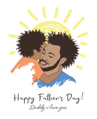Happy Father's Day. Vector illustration for greeting card, sale, flyer, decoration.
