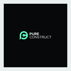 modern creative pc initial logo