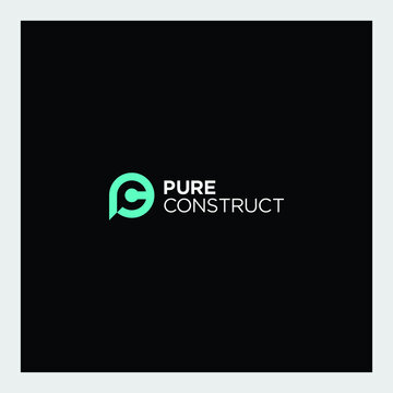 modern creative pc initial logo