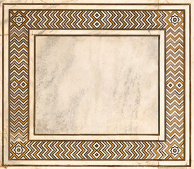 Old mozaika. Pattern and ornament on the wall.