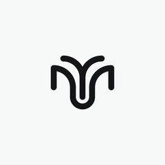 Initial letter YM monogram logo design.
