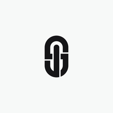 Initial letter JS or SJ monogram logo design.