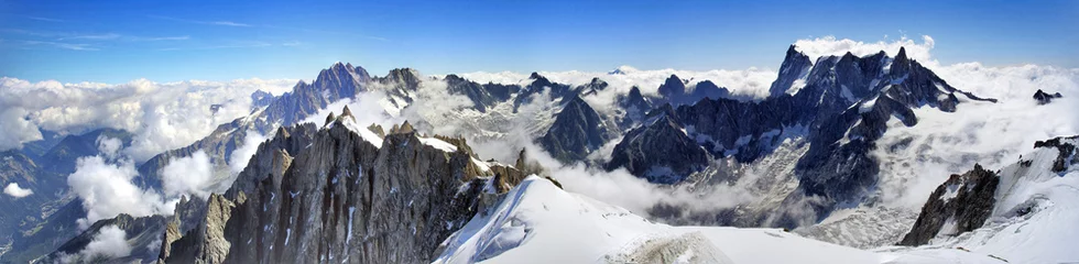 Papier Peint photo Mont Blanc snow covered mountains panorama
