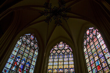 Interior of St. Salvator's Cathedral (Sint-Salvatorskathedraal) in Brugge, Belgium	
