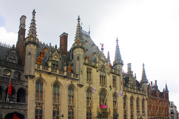 Bruges City Hall or Staduis on Burg Square in Brugge, Belgium	
