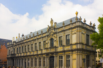 Fototapeta na wymiar Bishop's Palace at Burg Square in Brugge, Belgium