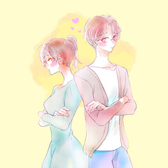 もじもじするカップル