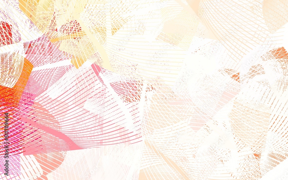 Aufkleber light red, yellow vector background with abstract shapes.