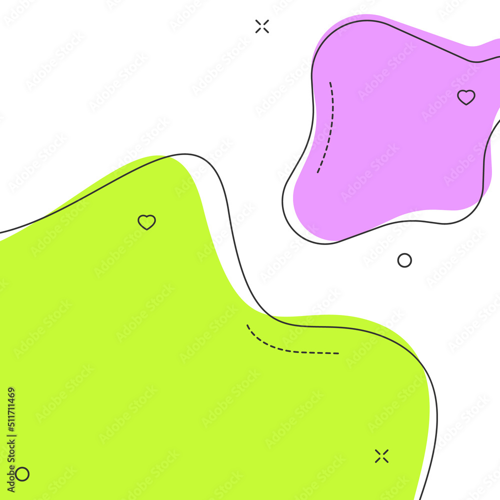 Poster color bubble shape square background template. abstract fluid bubble vector template with place for 