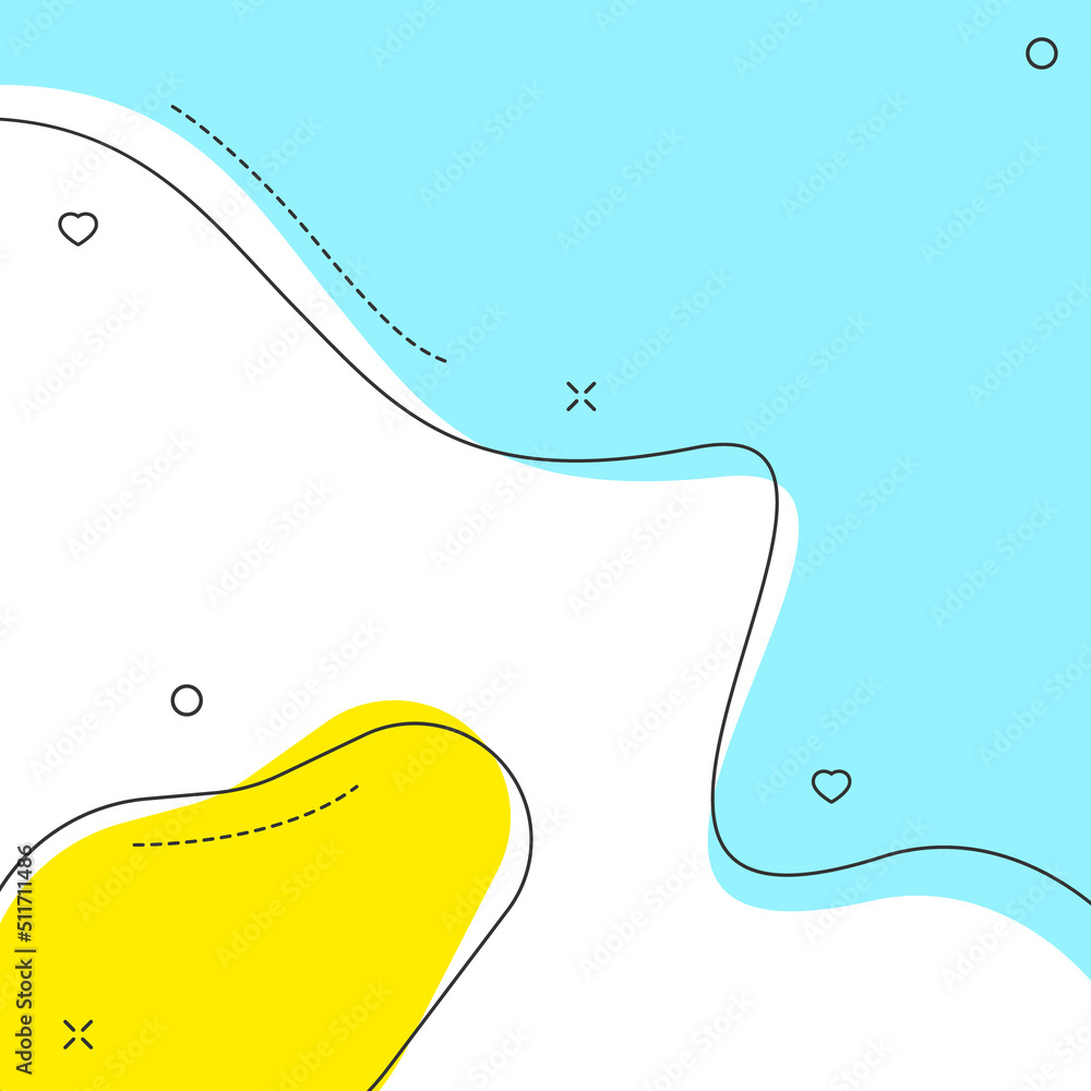Aufkleber color bubble shape square background template. abstract fluid bubble vector template with place for 