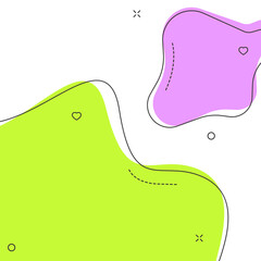 color bubble shape square background template. abstract fluid bubble vector template with place for text. purple and green colors. for social media post and promo business banners and posters