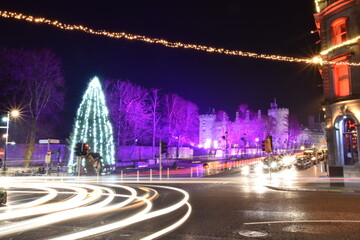 Christmas Lights on Parade, Kilkenny. - obrazy, fototapety, plakaty