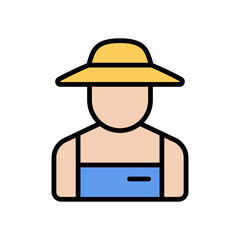 line color filled icon isolated on white background. occupation color vector icon set for web design, ui, mobile apps, print polygraphy and promo business