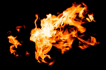 Fire flames on black background / Heat abstract background