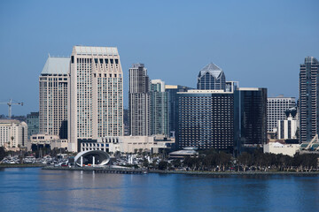 Fototapeta na wymiar San Diego buildings on the bay