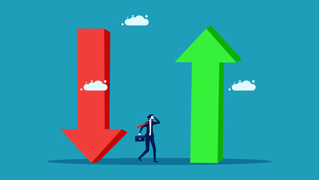 Stock Trading Decisions In The Light Of Market Volatility. Financial And Investment Concept Vector Illustration