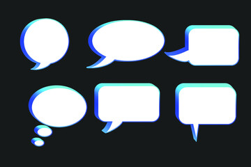 set of speech bubbles