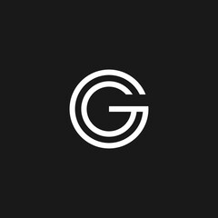 letter gg logo round shape vector design - obrazy, fototapety, plakaty