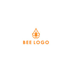 simple bee with honey logo vector