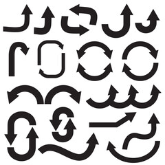 Black arrow icon on a white background