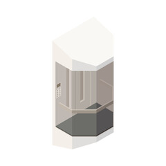 Glossy Cabin Isometric Composition