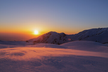 sunrise in the mountains