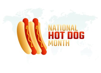 vector graphic of national hot dog month good for national hot dog month celebration. flat design. flyer design.flat illustration.