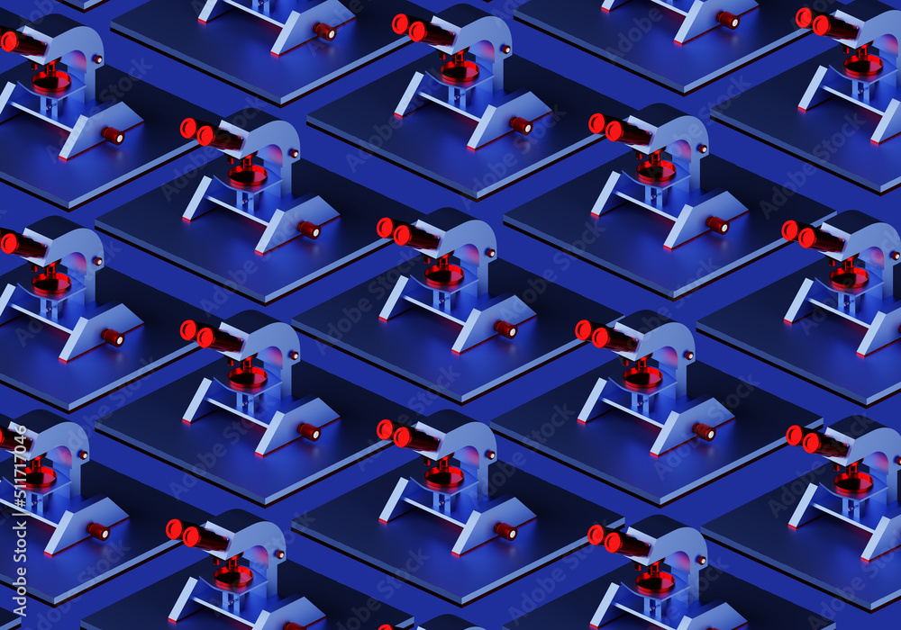 Poster microscopes visualization. background with microscopes. equipment for scientific research. device fo
