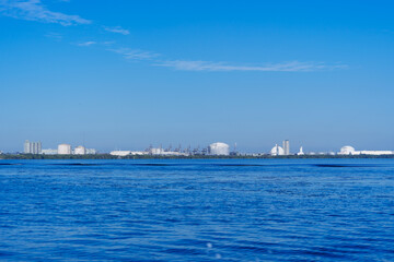 Fototapeta na wymiar Skyline of city of Tampa and Tampa Bay
