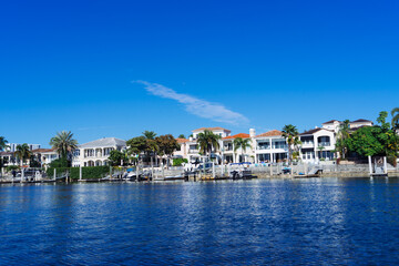 Beautiful Hillsborough River and waterfront building downtown in Tampa, Florida	
