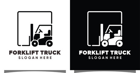 Forklift logo with creative modern syle Premium Vector © Mas