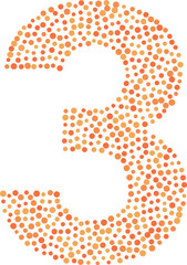 Number three mosaic of dot
