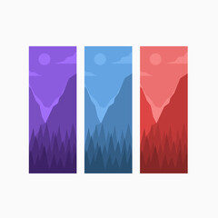 mountain wall art set in different colors