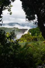 Fototapeta na wymiar Canaima Lagoon. Waterfall. Jump The Toad, The Ax. National park Canaima. Venezuela