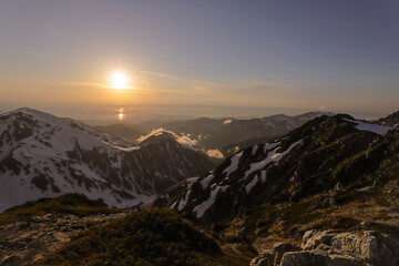 sunset in the mountains