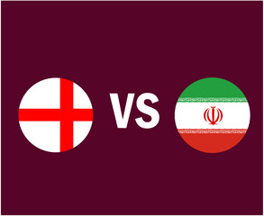 England And Iran Flag Symbol Design Asia And European football Final Vector Asian And European Countries Football Teams Illustration