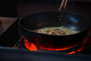 pan-fried shells in wine sauce. photo inside.