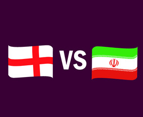 England And Iran Flag Ribbon Symbol Design Asia And European football Final Vector Asian And European Countries Football Teams Illustration