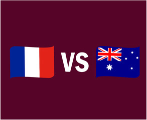 France And Australia Flag Ribbon Symbol Design Asia And European football Final Vector Asian And European Countries Football Teams Illustration