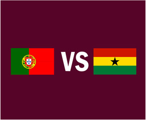 Portugal And Ghana Flag Emblem Symbol Design African And European football Final Vector African And European Countries Football Teams Illustration