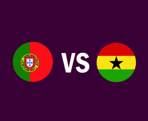 Portugal And Ghana Flag Symbol Design African And European football Final Vector African And European Countries Football Teams Illustration