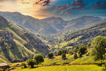 Valles Pasiegos, located in the interior of Cantabria. Spain