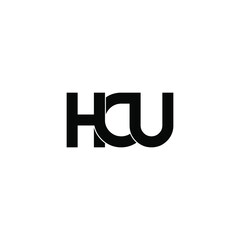 hcu letter original monogram logo design