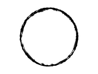 Grunge circle made for marking.Grunge oval shape made with art brush.