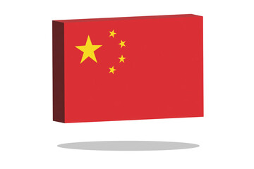 The China flag is a symbol of China identity. textured flag. 3D rendering.

