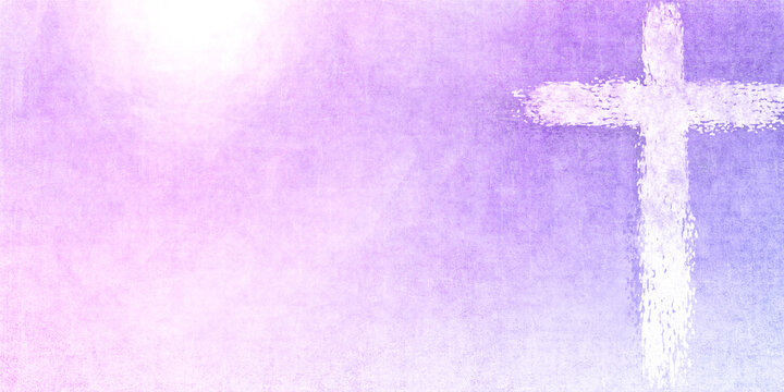  light cross on pink purple textured sun background, ready for your text, useful for a worship slide background and other graphic design needs © kathleenmadeline