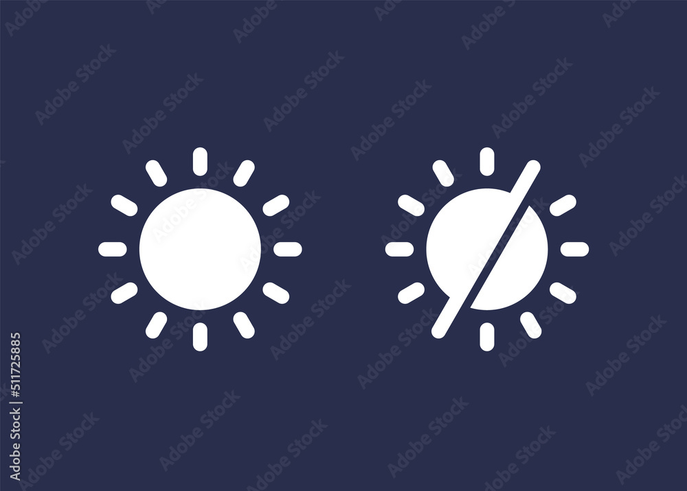 Poster day mode on and off vector icons for web and apps