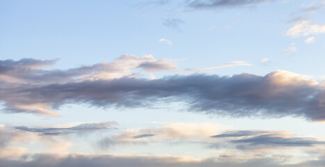 Naklejka premium View of Cloudscape during a colorful sunset or sunrise. Taken on the West Coast of British Columbia, Canada. Nature Background